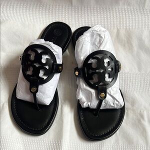 Tory Burch Black Logo Sandals